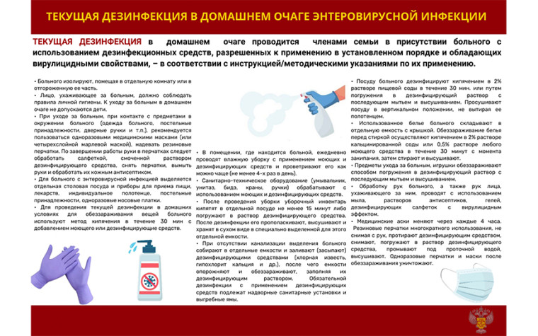 Текущая дезинфекция в домашнем очаге энтеровирусной инфекции. Текущая дезинфекция в домашнем очаге энтеровирусной инфекции.